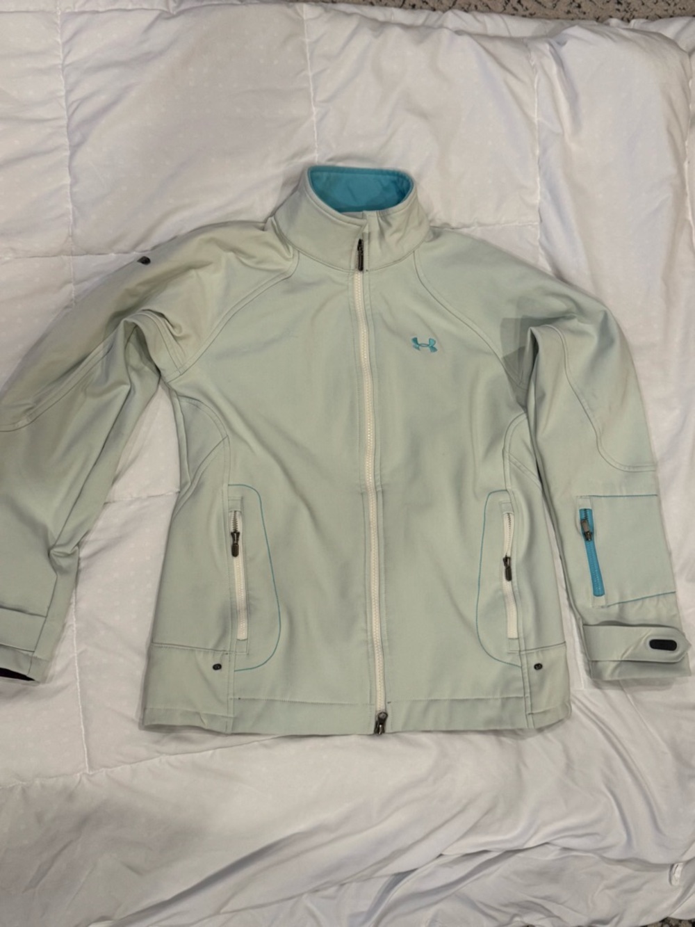 Under Armour Women's Mint Green Softshell Jacket with Aqua Accents